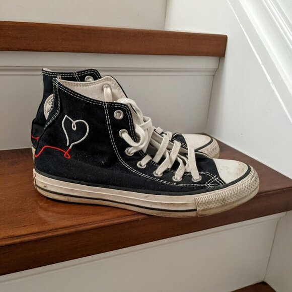 Converse Chuck Taylor All Star made with love canvas high sneakers women's - Picture 3 of 6